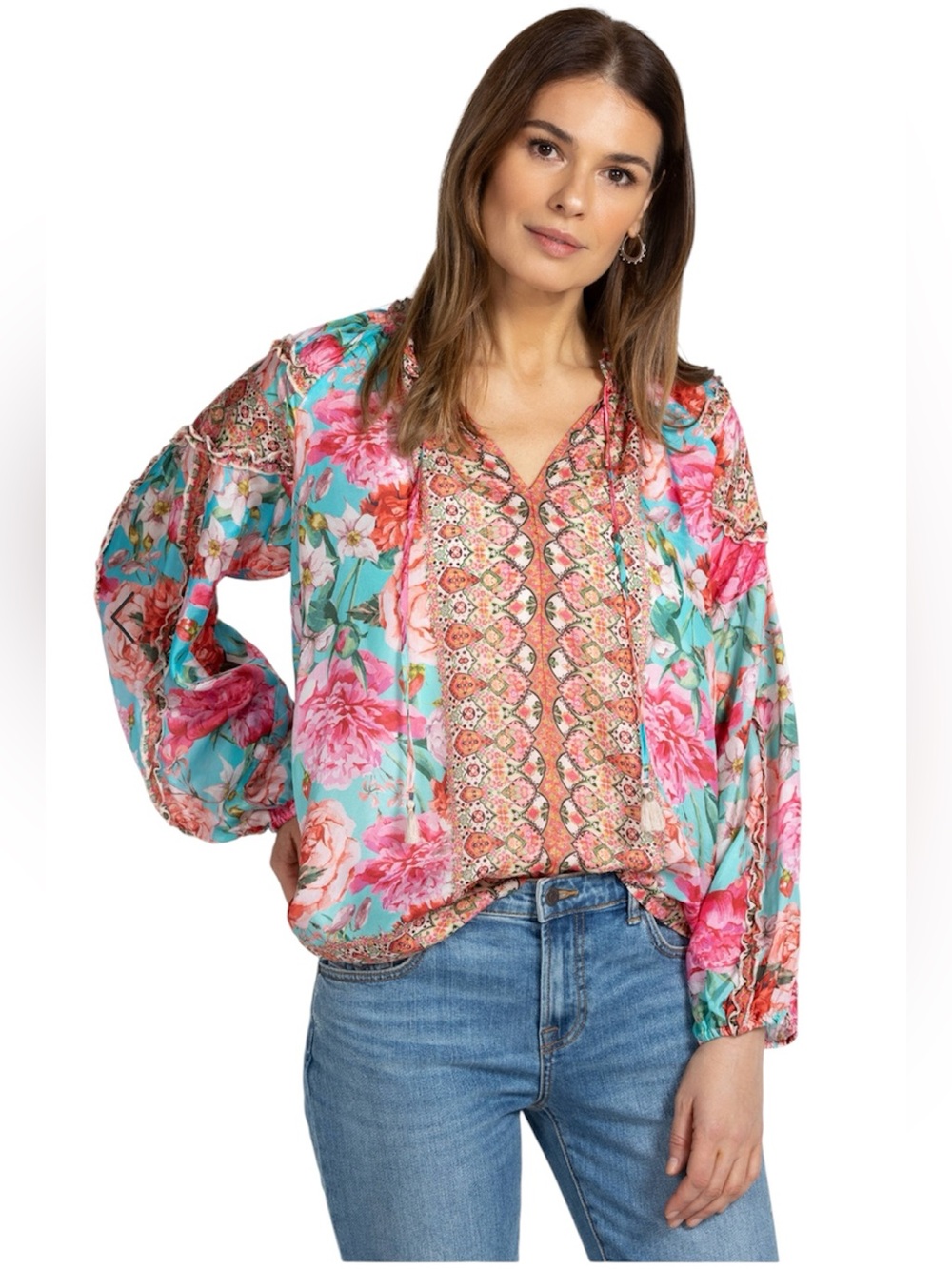 JOHNNY WAS Rose Narcisa Blouse Size XL - Picture 15 of 15